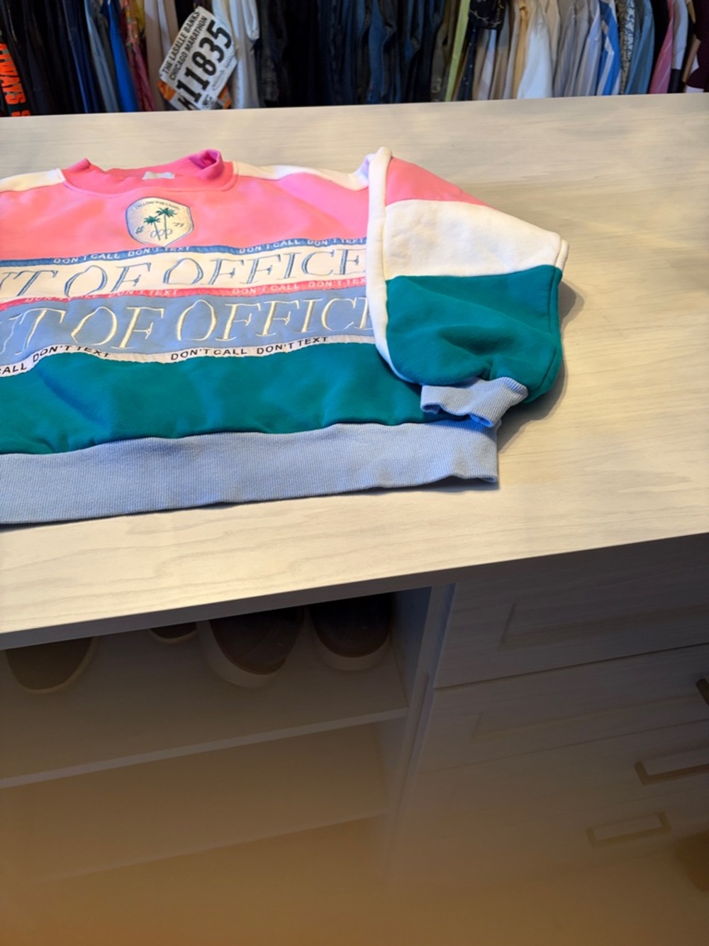 Colorblock 'Out of Office' Crewneck Sweatshirt by Yellow the Label - Picture 3 of 16